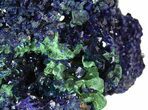 Azurite Crystal Cluster with Fibrous Malachite - Laos #50777-2